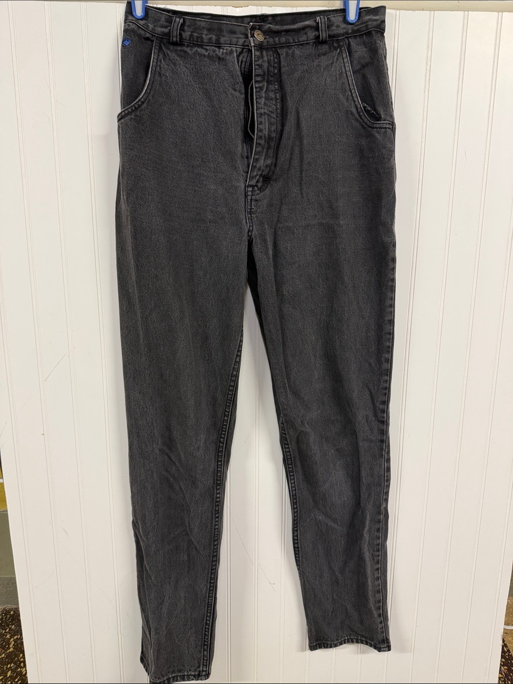 Slim Straight Men's Black Washed Jeans